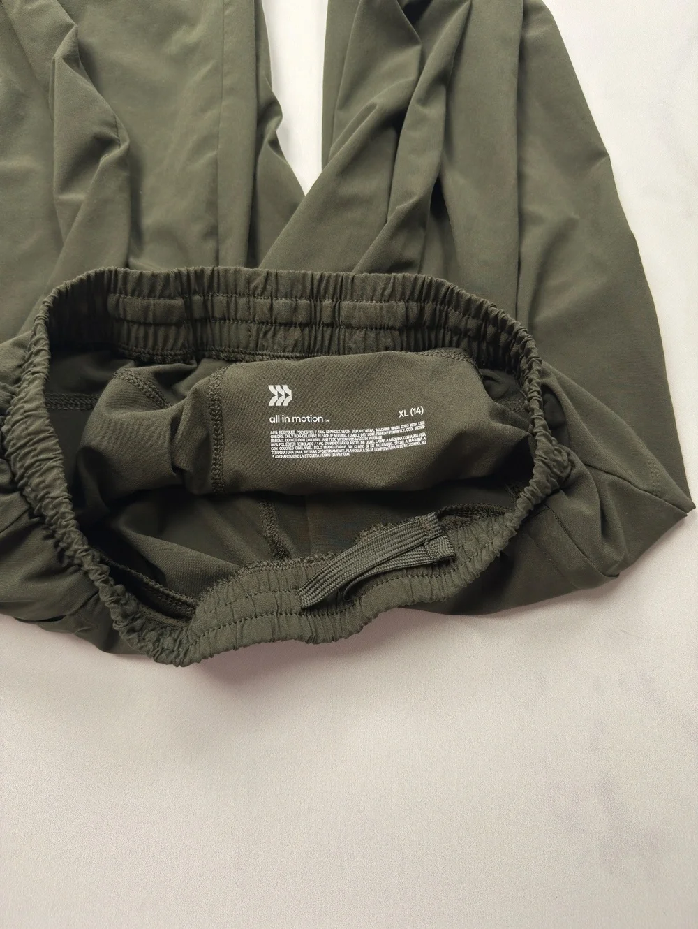 All In Motion Olive Green Jogger Pants Relaxed Fit Elastic Waist - Boys XL